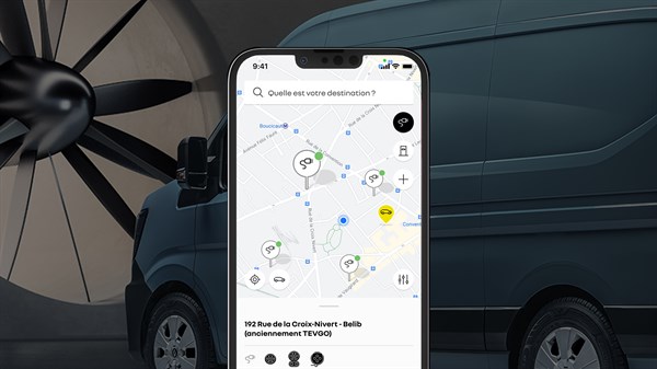 localisation et disponibilité des bornes de recharge - Renault Master 