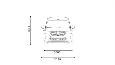 Nouveau Renault Kangoo Van E-Tech 100% electric - dimensions face avant