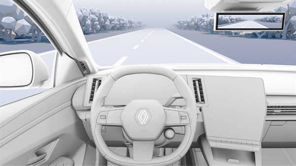Renault Megane E-Tech électrique - retrovision par caméra