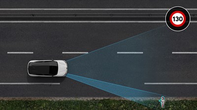 Renault Megane E-Tech électrique - reconnaissance des panneaux de signalisation