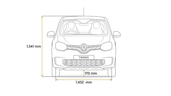 Renault TWINGO - Photo dimensions vue de face